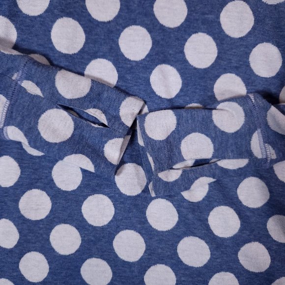 Betabrand Blue Polka Dot Cowl Neck Pullover Tunic Hoodie Large Made in USA - Picture 8 of 16